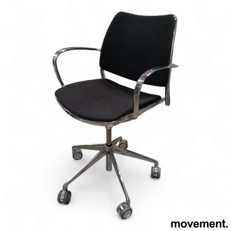 Gas Armchair på hjul Sort, polert - 1 / 3
