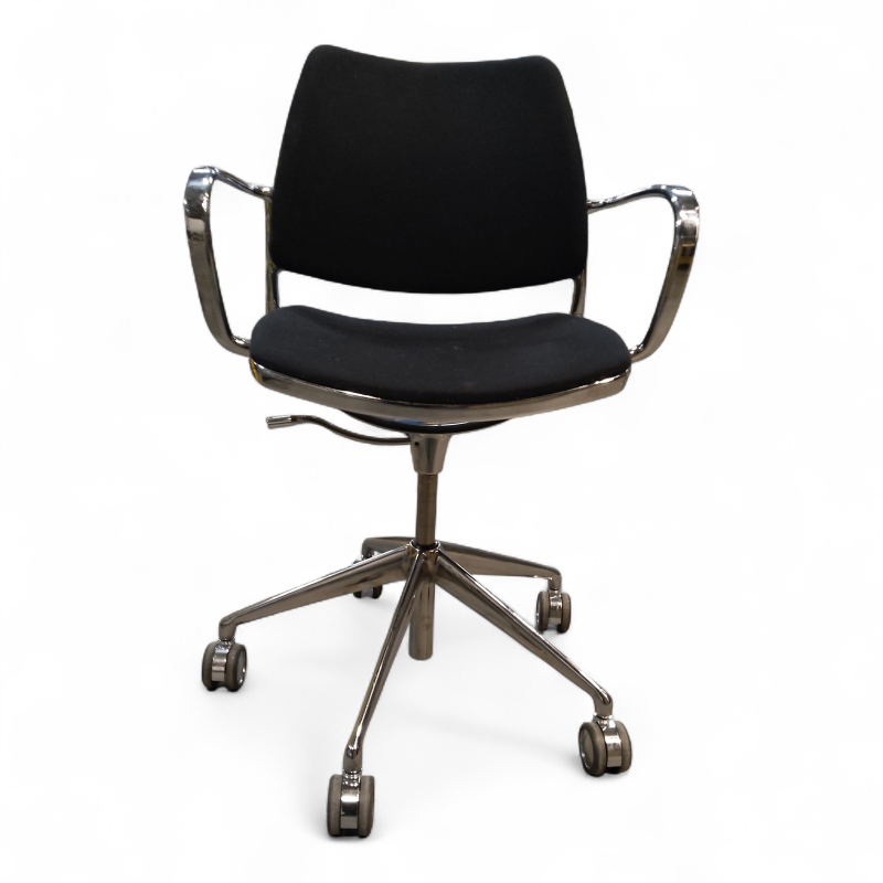 Gas Armchair på hjul Sort, polert